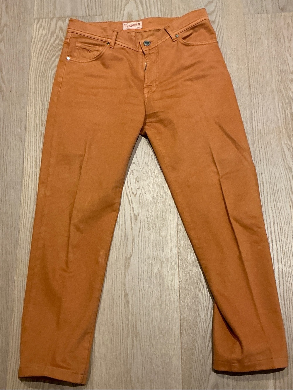 Men's Slim Fit Chinos in Rust Orange